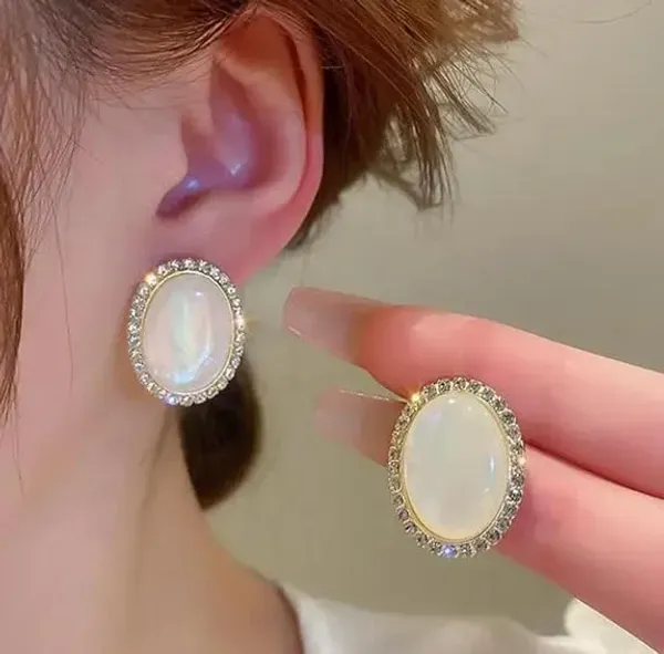 White_Mother_Of_Pearl_Crystal_Halo_Oval_Stud_Earrings_For_Women
