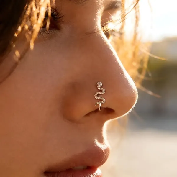 Gold_Tone_Metal_Snake_Style_Non_Piercing_Nose_Pin_For_Women