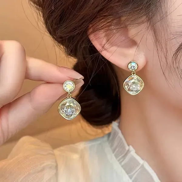 Gold_Tone_Aurora_Borealis_Crystal_Square_Drop_Earrings_For_Women