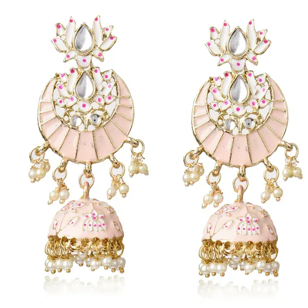 Light_Pink_Brass_Earrings_For_Women