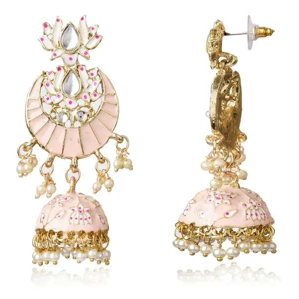 Light_Pink_Brass_Earrings_For_Women