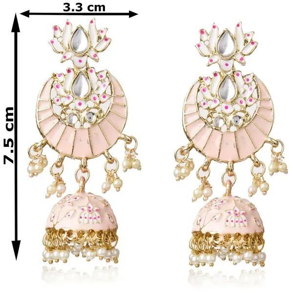 Light_Pink_Brass_Earrings_For_Women