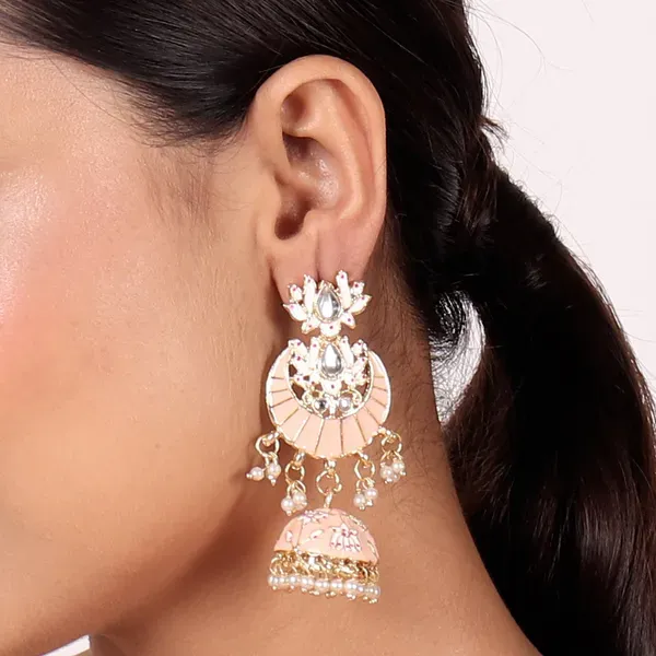 Light_Pink_Brass_Earrings_For_Women