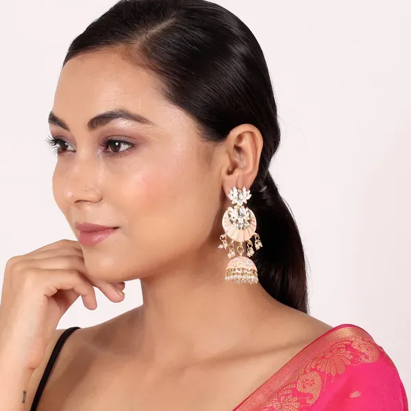 Light_Pink_Brass_Earrings_For_Women