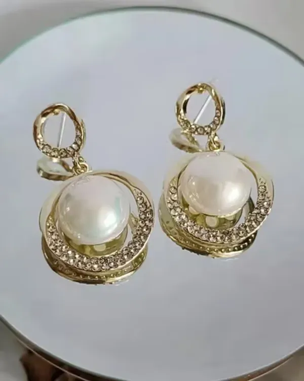 Purple_Gold_Tone_Metal_Pearl_Round_Pendant_Drop_Earrings_For_Women