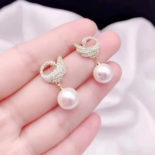Gold_Pearl_Cubic_Zirconia_Wing_Drop_Earrings_For_Women