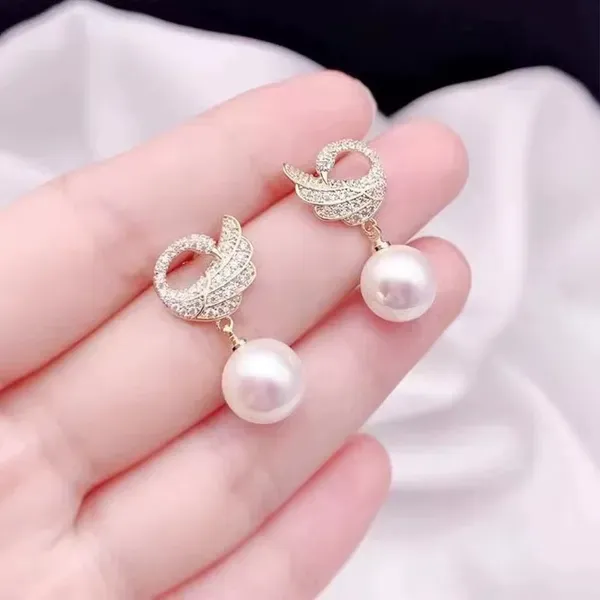 Gold_Pearl_Cubic_Zirconia_Wing_Drop_Earrings_For_Women