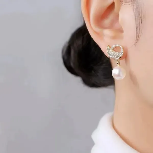 Gold_Pearl_Cubic_Zirconia_Wing_Drop_Earrings_For_Women