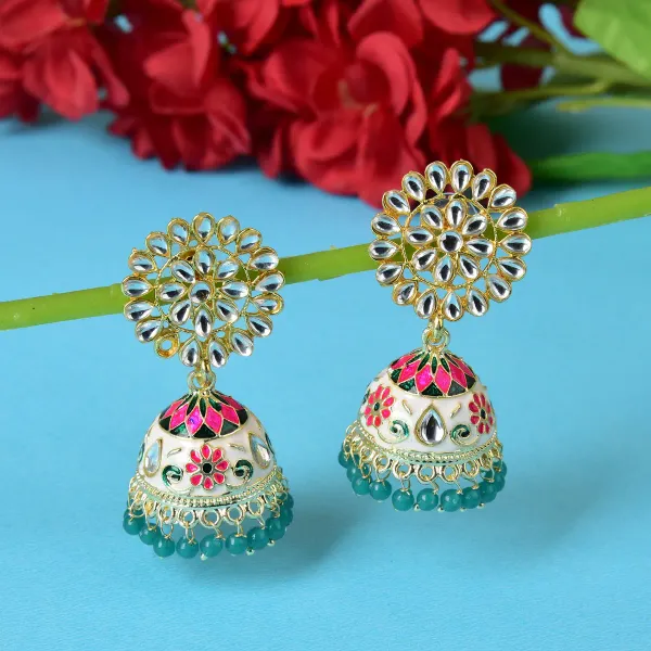 Multicolor_Brass_Stud_Earrings_For_Women