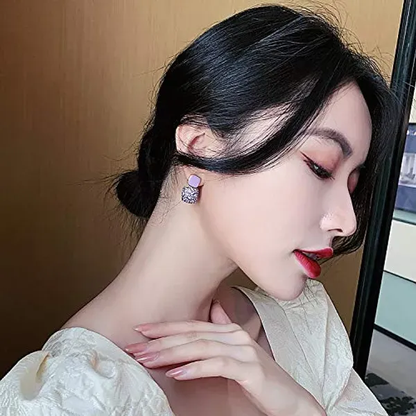 Purple_925_Silver_Stud_Earrings_For_Women