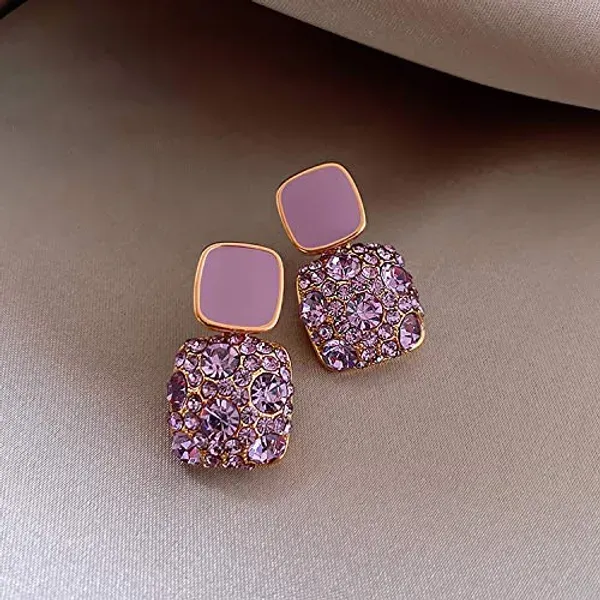Purple_925_Silver_Stud_Earrings_For_Women