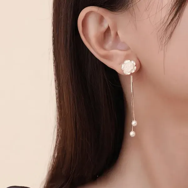 Rose_Gold_Crystal_Shell_Rose_Flower_Stud_Drop_Earrings_For_Women