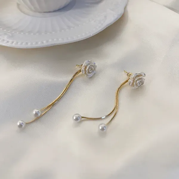 Rose_Gold_Crystal_Shell_Rose_Flower_Stud_Drop_Earrings_For_Women