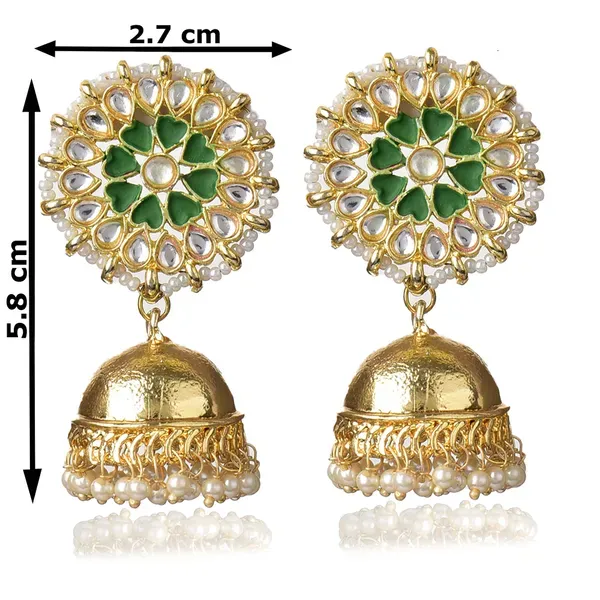 Green_Brass_Stud_Earrings_For_Women