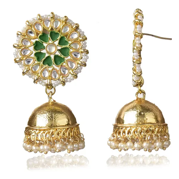 Green_Brass_Stud_Earrings_For_Women