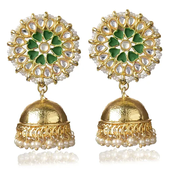 Green_Brass_Stud_Earrings_For_Women