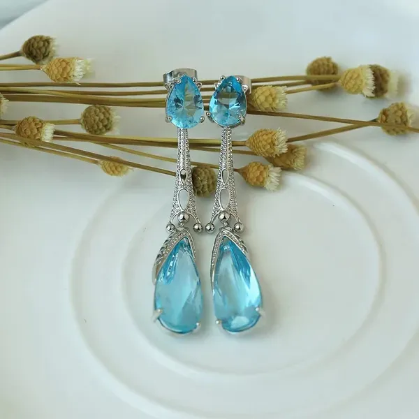 Sea_Blue_Sterling_Silver_Earrings_For_Women