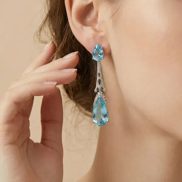 Sea_Blue_Sterling_Silver_Earrings_For_Women