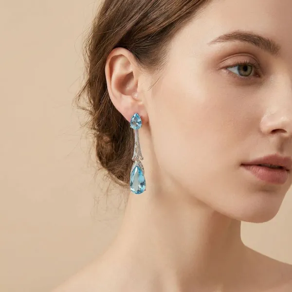 Sea_Blue_Sterling_Silver_Earrings_For_Women