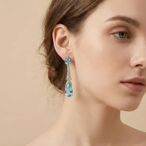 Sea_Blue_Sterling_Silver_Earrings_For_Women