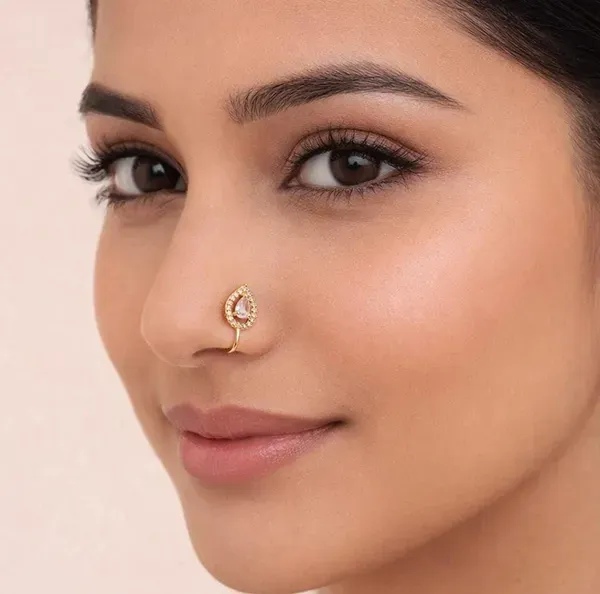 Gold_Plated_Metal_Crescent_Non-Piercing_Drop_Nose_Pin_For_Women