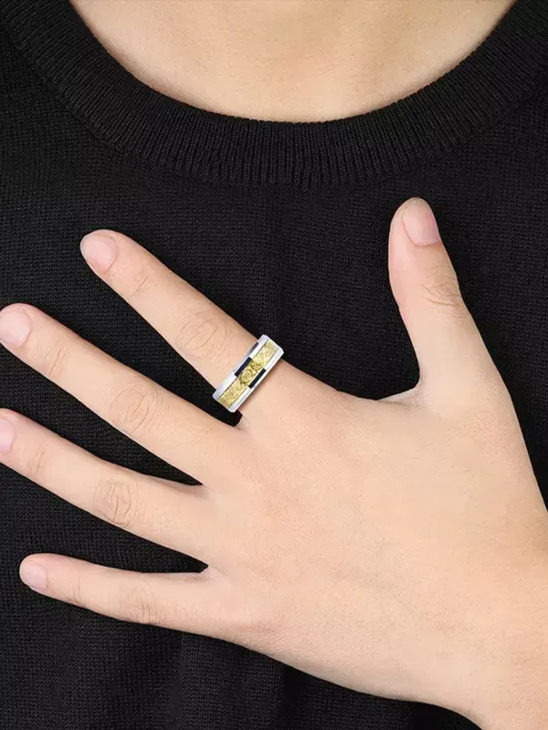 Silver_&_Golden_Stainless_Steel_Ring_For_Unisex