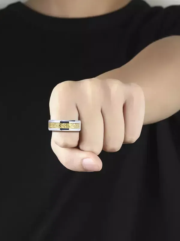 Silver_&_Golden_Stainless_Steel_Ring_For_Unisex