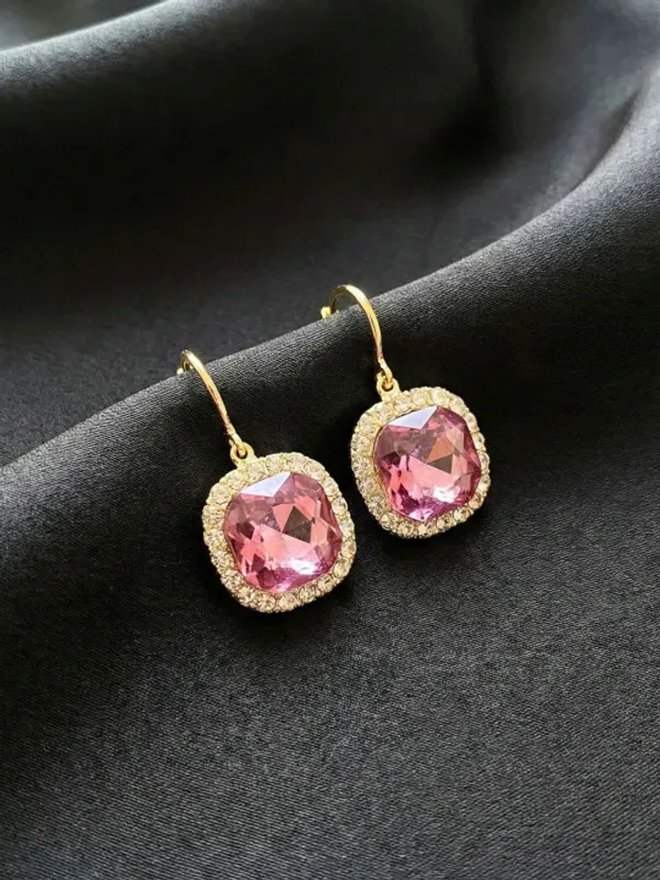 Crystal_Rhinestone_Halo_Lever-Back_Drop_Earrings_For_Women