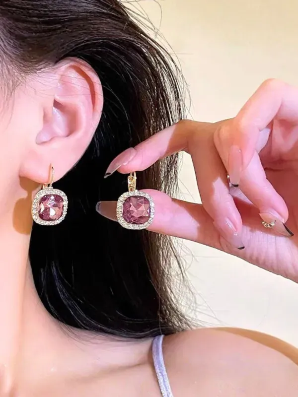 Crystal_Rhinestone_Halo_Lever-Back_Drop_Earrings_For_Women