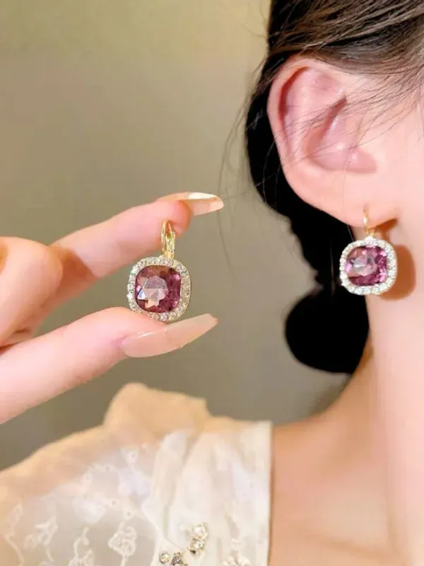 Crystal_Rhinestone_Halo_Lever-Back_Drop_Earrings_For_Women