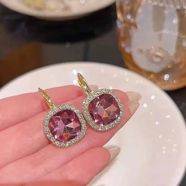Crystal_Rhinestone_Halo_Lever-Back_Drop_Earrings_For_Women