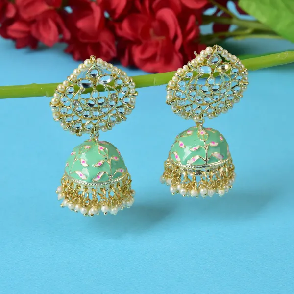 Parrot_Green_Brass_Earrings_For_Women