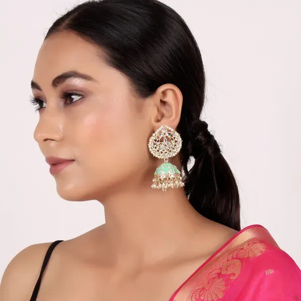 Parrot_Green_Brass_Earrings_For_Women