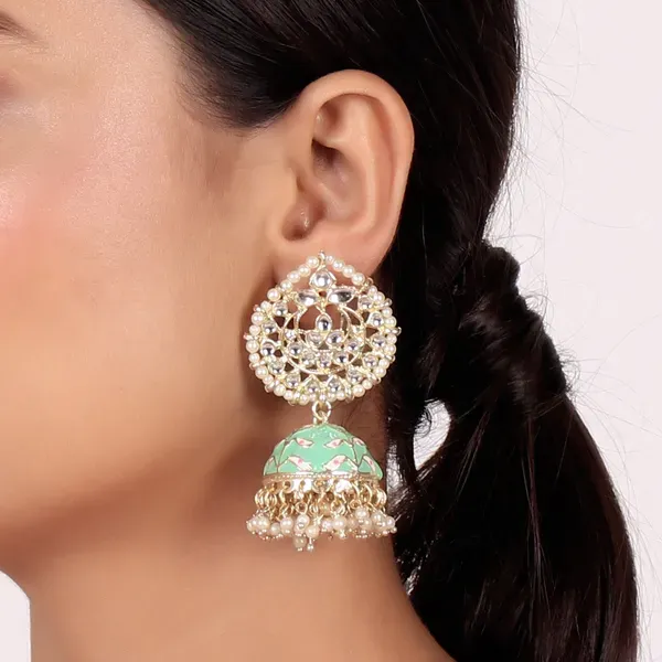 Parrot_Green_Brass_Earrings_For_Women