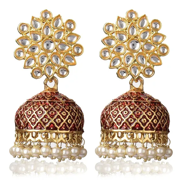 Red_Brass_Stud_Earrings_For_Women