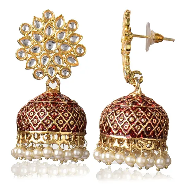 Red_Brass_Stud_Earrings_For_Women