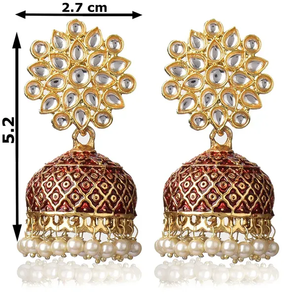 Red_Brass_Stud_Earrings_For_Women