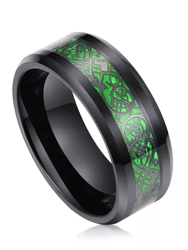 Black_&_Green_Stainless_Steel_Ring_For_Men
