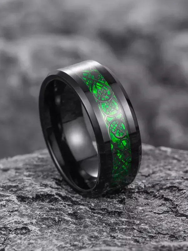 Black_&_Green_Stainless_Steel_Ring_For_Men