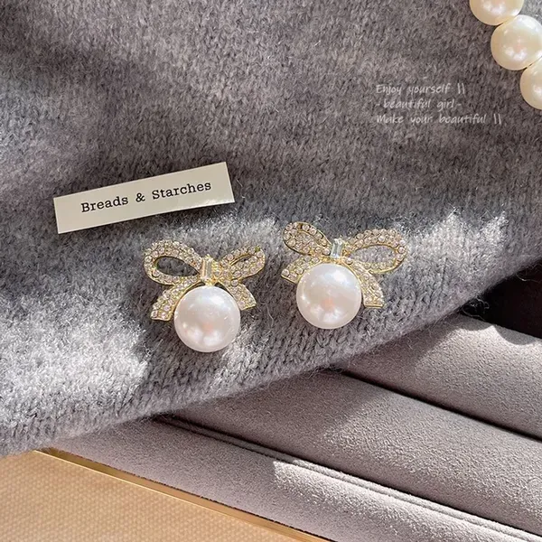 Gold_Crystal_Rhinestone_Bow_Stud_Pearl_Drop_Earrings_For_Women