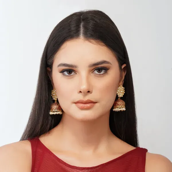 Gold_Brass_Stud_Earrings_For_Women
