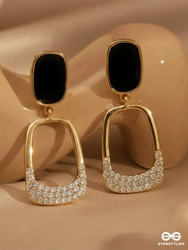 Gold_Tone_Metal_Black_Enamel_Geometric_Drop_Earrings_For_Women