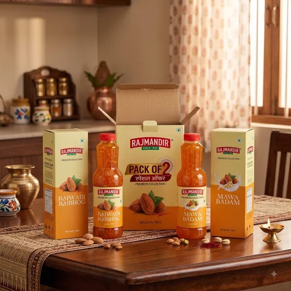 Rajmandir_Mawa_Badam_Sharbat_Syrup+Rajmandir_Rajwadi_Rajbhog_Saffron_Almond_Sharbat_Syrup