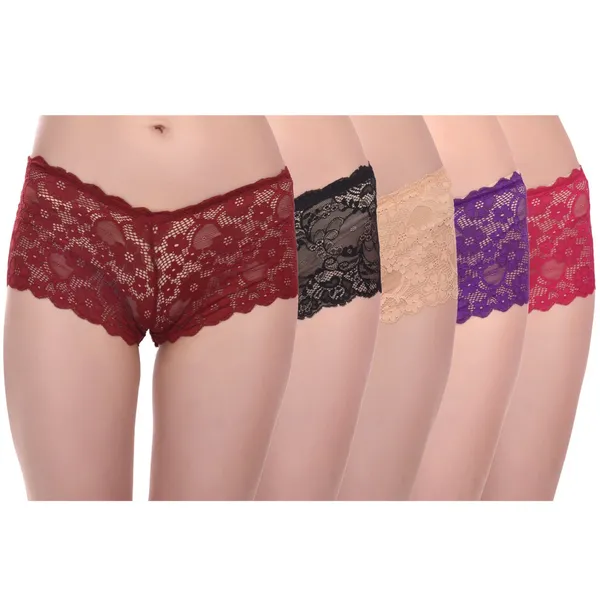 Multicolor_Cotton_Lace_Scallop_Brief_Panty_For_Women_Pack_Of_5