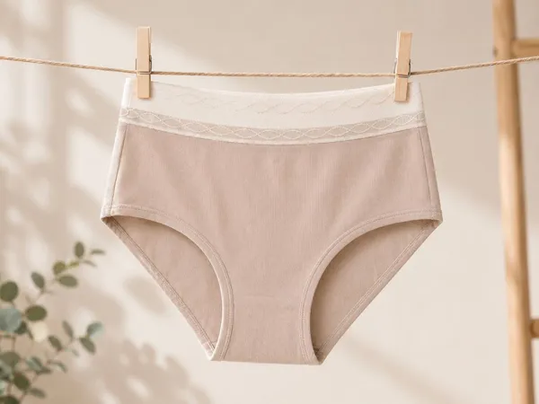 Cream_Cotton_Lace-Trim_Brief_Panty_For_Women