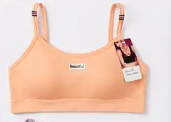 Orange_Cotton_Sporty_Striped-Strap_Bralette_For_Women