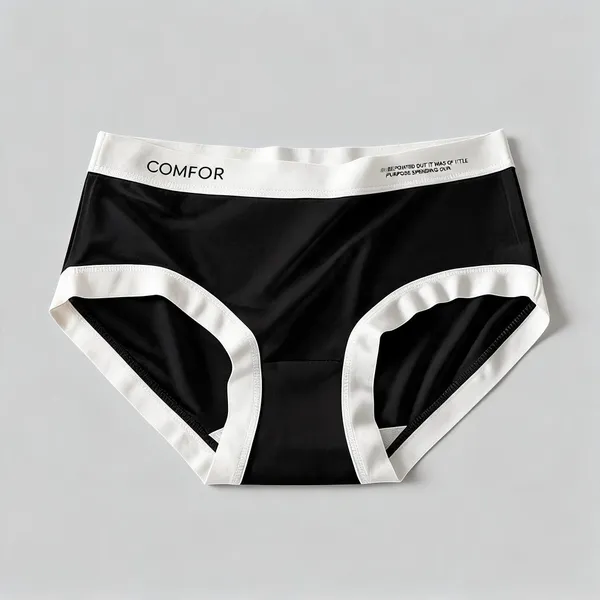 Black_Cotton_Brief_With_Contrast_Trim_For_Women