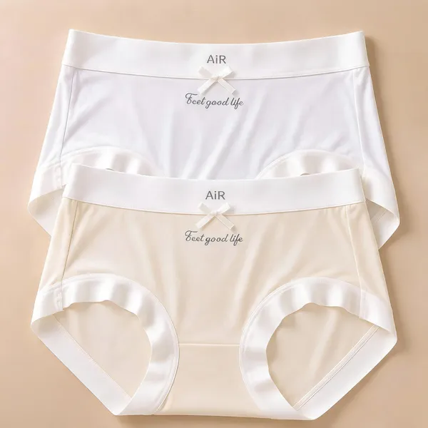 White_And_Cream_Cotton_Full_Coverage_Brief_Panty_For_Women_Pack_Of_2