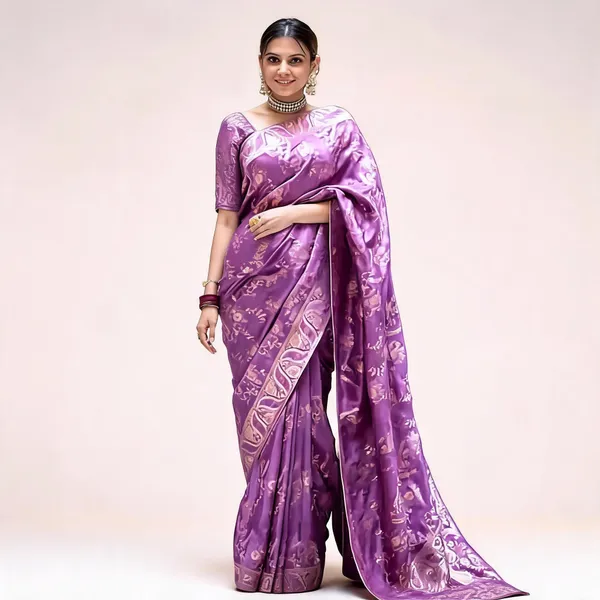 Lavender_Soft_Litchi_Silk_Saree_For_Women