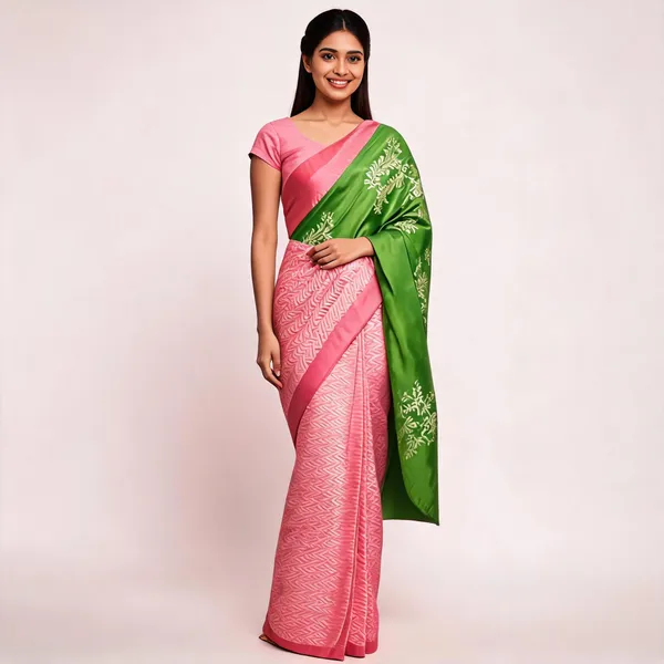 Multicolor_Soft_Litchi_Silk_Saree_For_Women